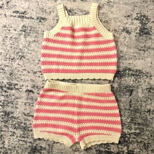 Cat & Jack Pink and Cream Knit Set